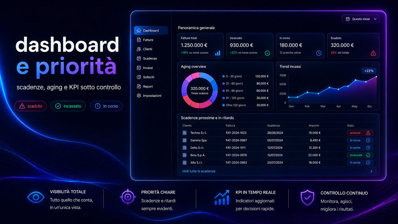 Xelivo: dashboard e priorità, scadenze, aging e KPI sotto controllo